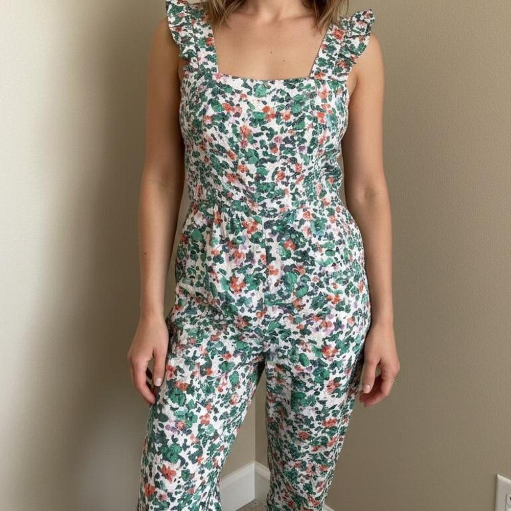 TCEC Floral Ruffle Tank Jumpsuit – XS